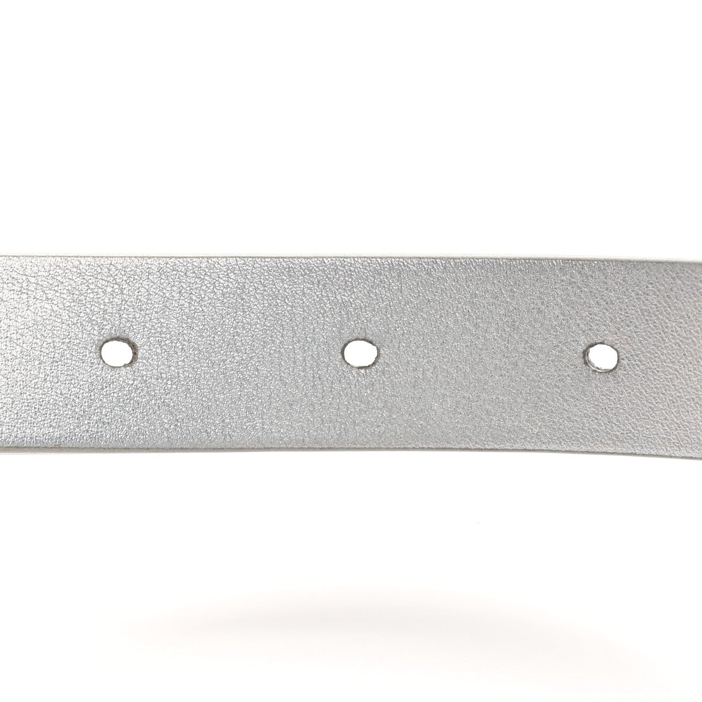 Metallic Calfskin Saddle Belt 70 28 Silver