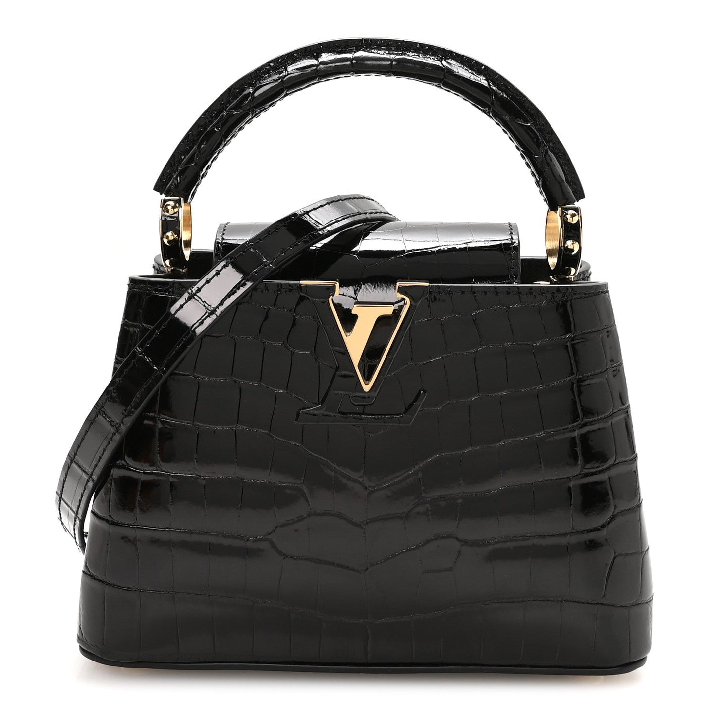 Crocodile Mini Capucines Black