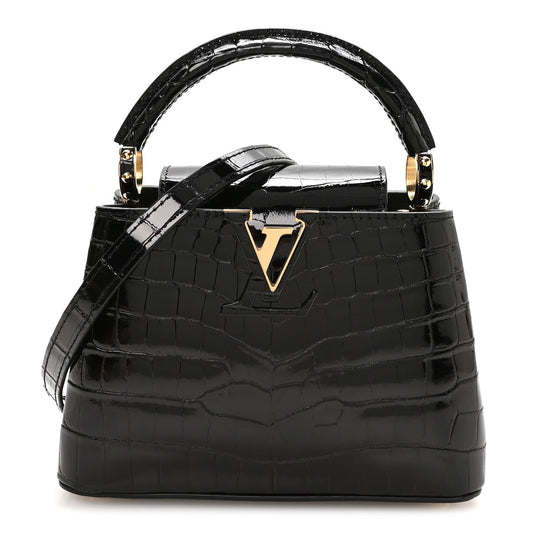 Crocodile Mini Capucines Black