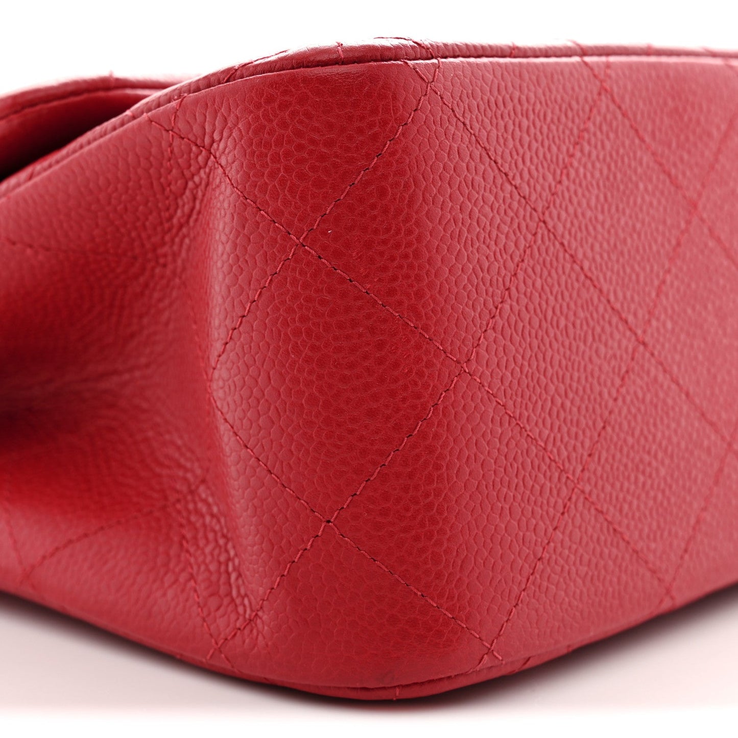Caviar Quilted Jumbo Double Flap Red