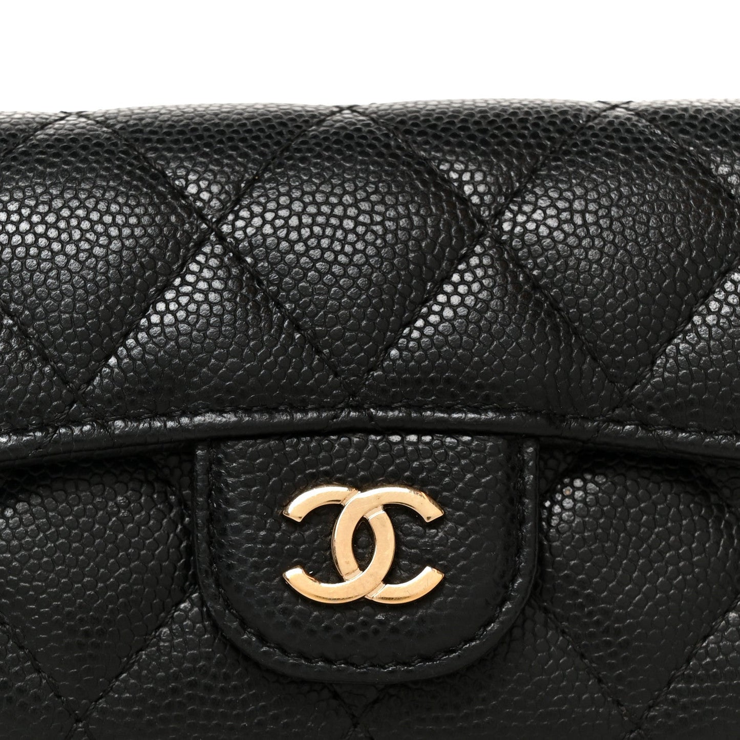 Caviar Quilted Classic 4 Key Holder Wallet Black
