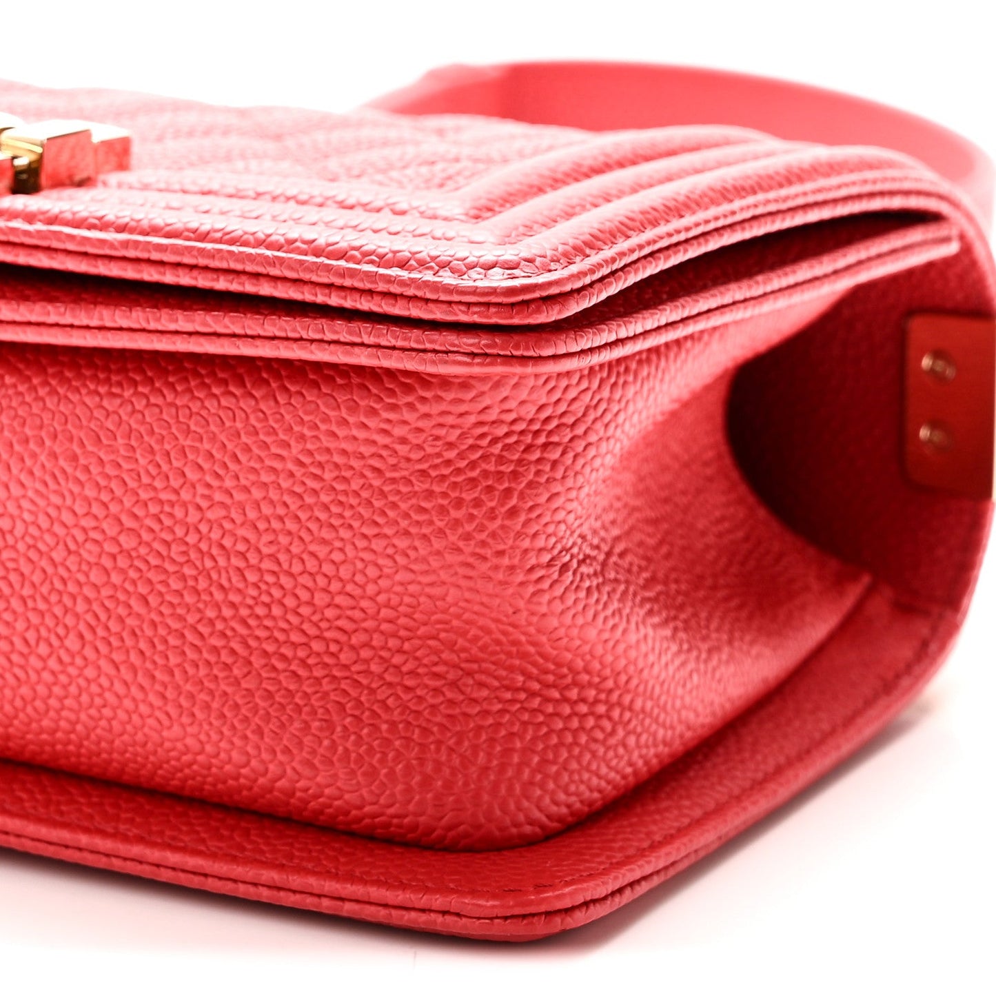 Caviar Quilted Small Boy Flap Red