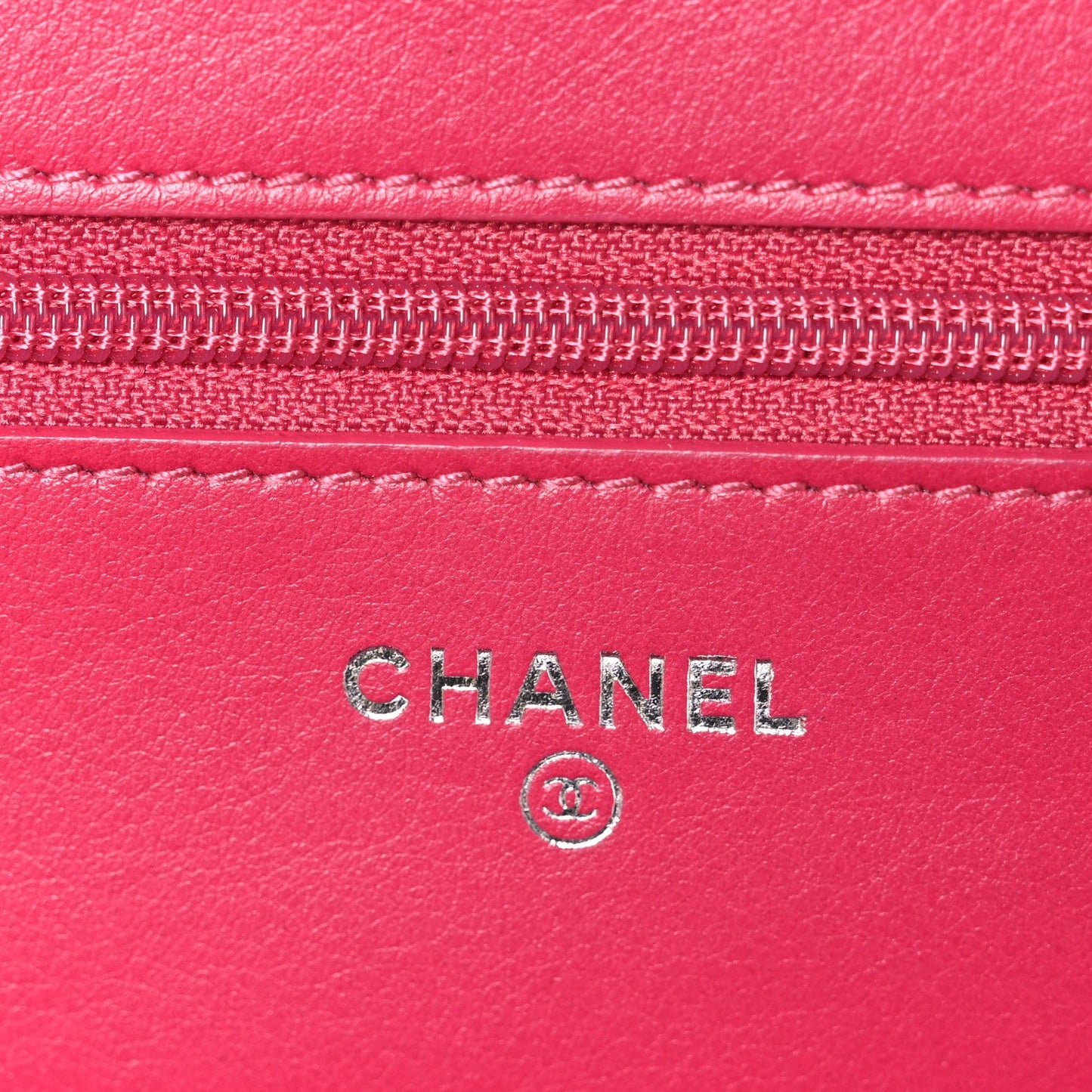 Lambskin Diamond Stitched Wallet On Chain WOC Pink