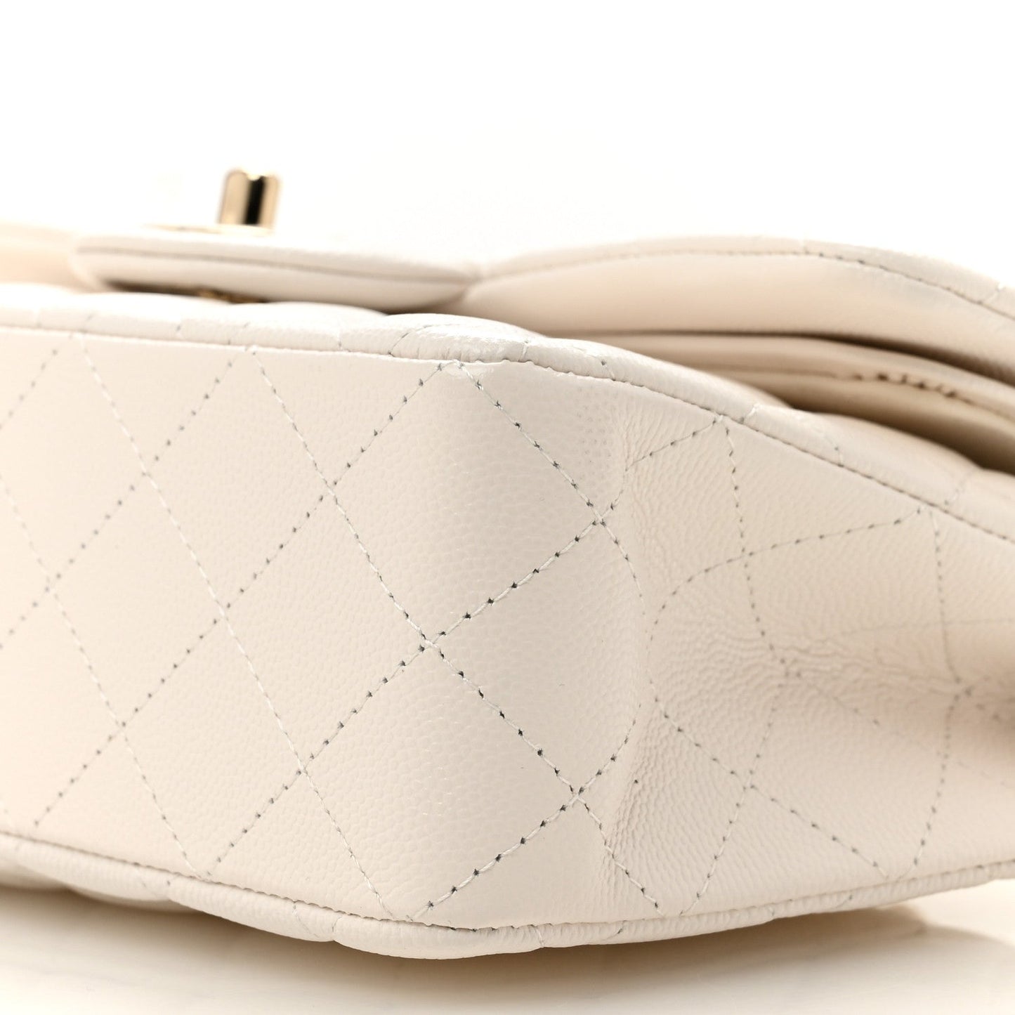 Caviar Quilted Small Double Flap White