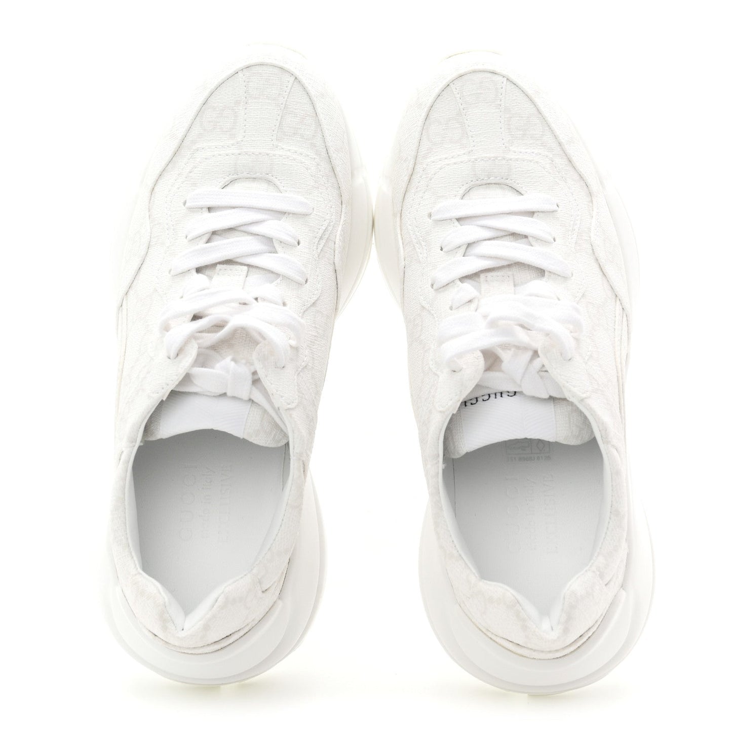 GG Supreme Monogram Womens Rhyton Sneakers 35 White