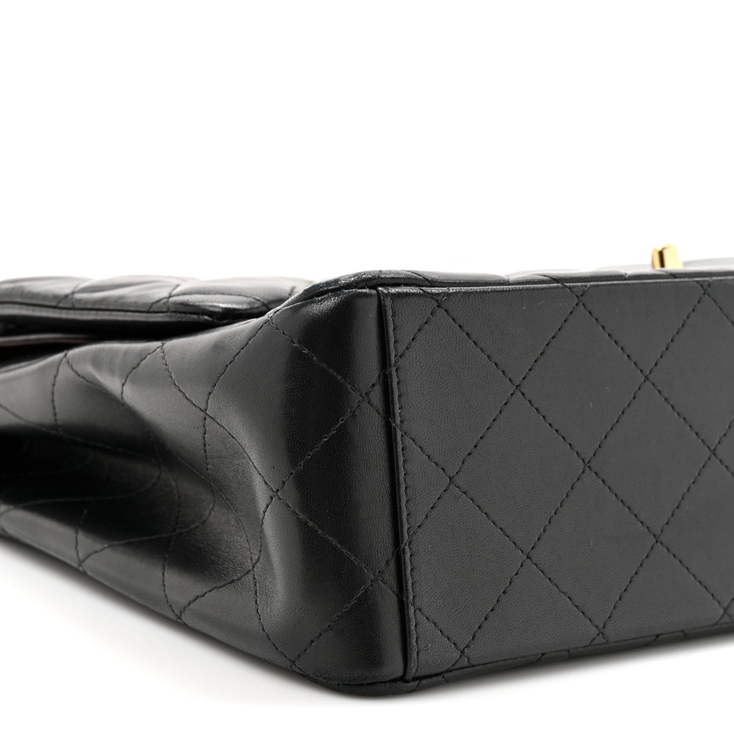 Lambskin Quilted Maxi Double Flap Black