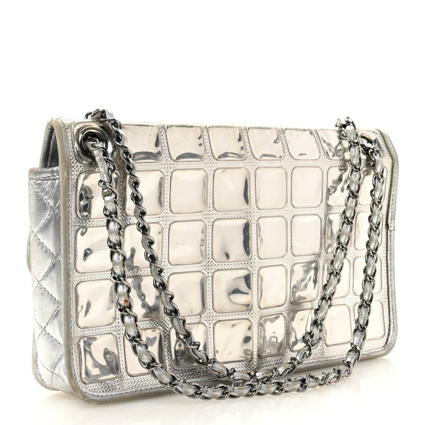 Vinyl Large Ice Cube Flap Silver