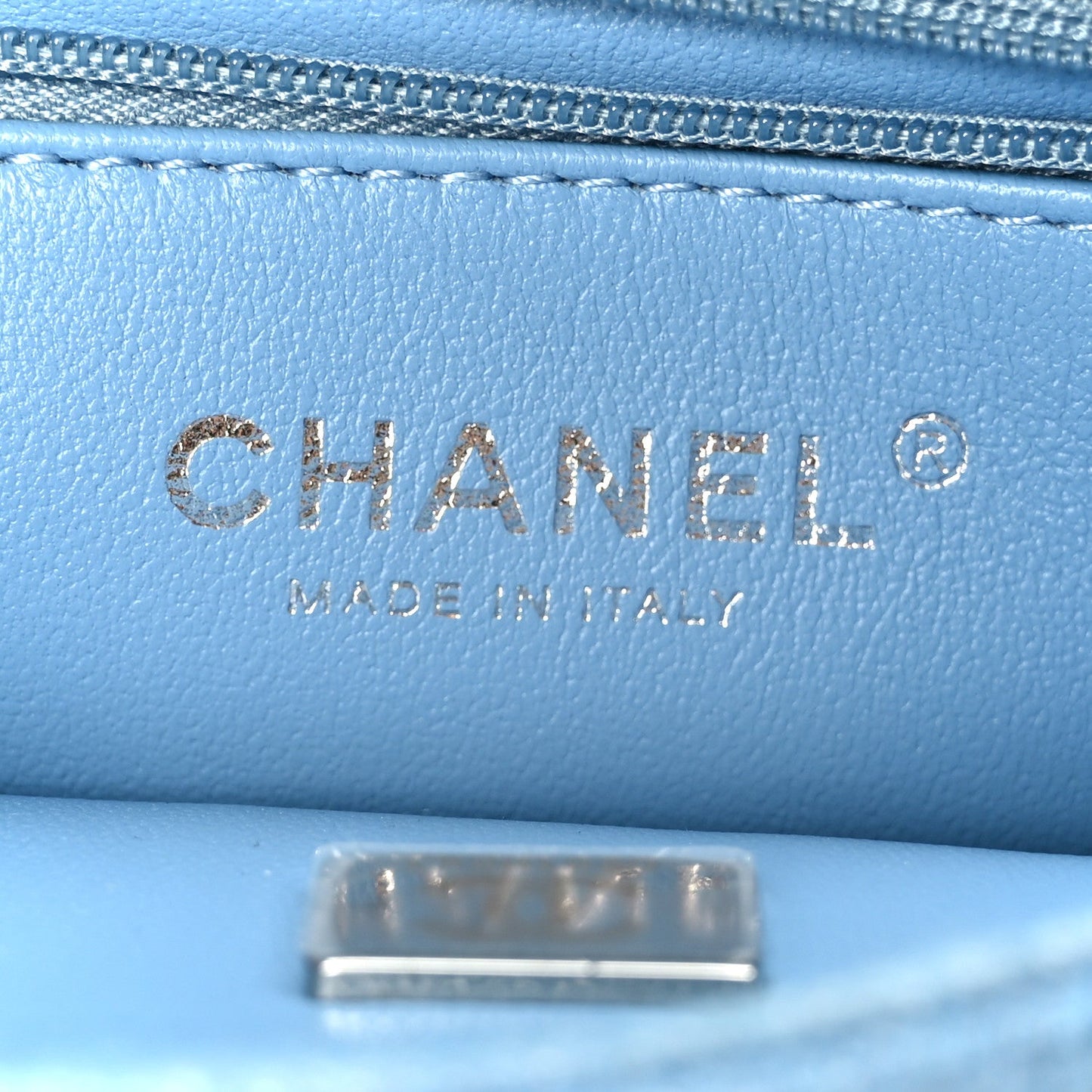 Denim Quilted Sweetheart Mini Flap Blue