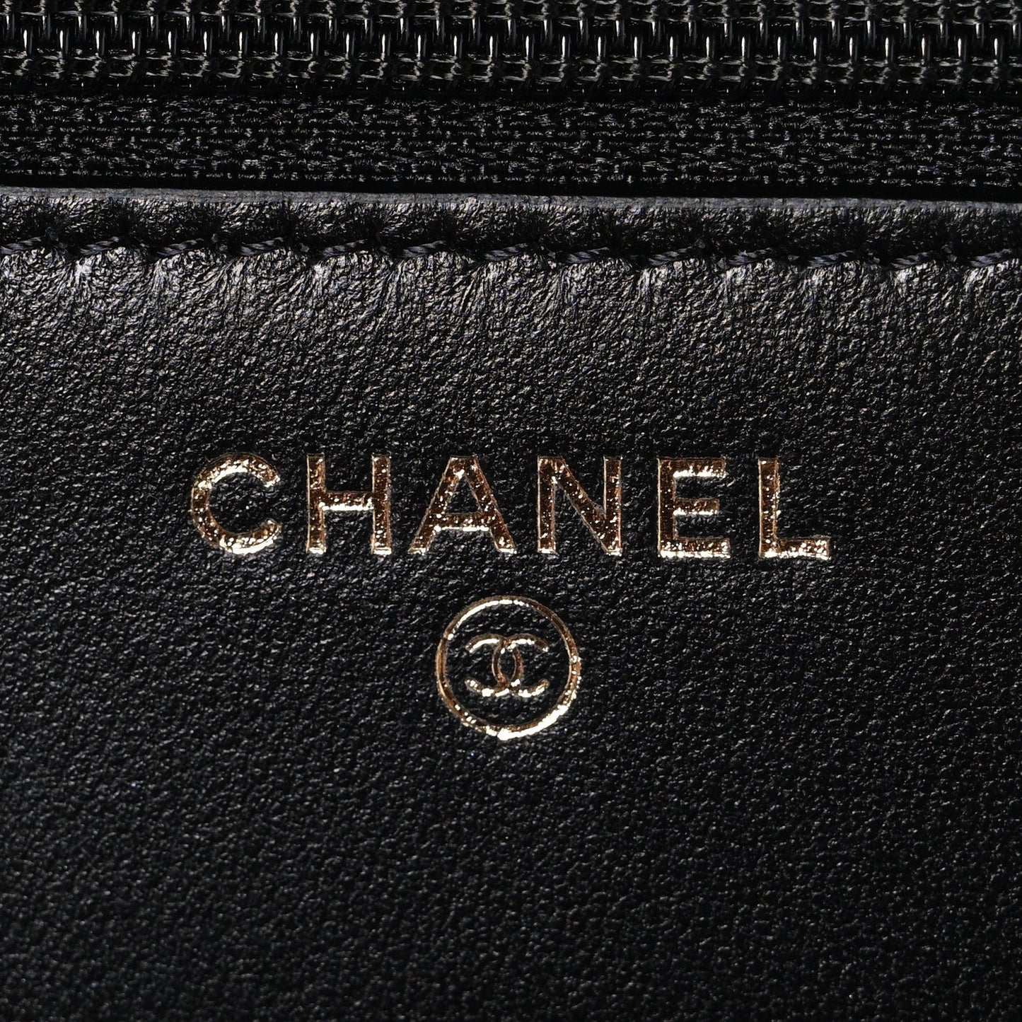 Lambskin Quilted Trendy CC Wallet On Chain WOC Black