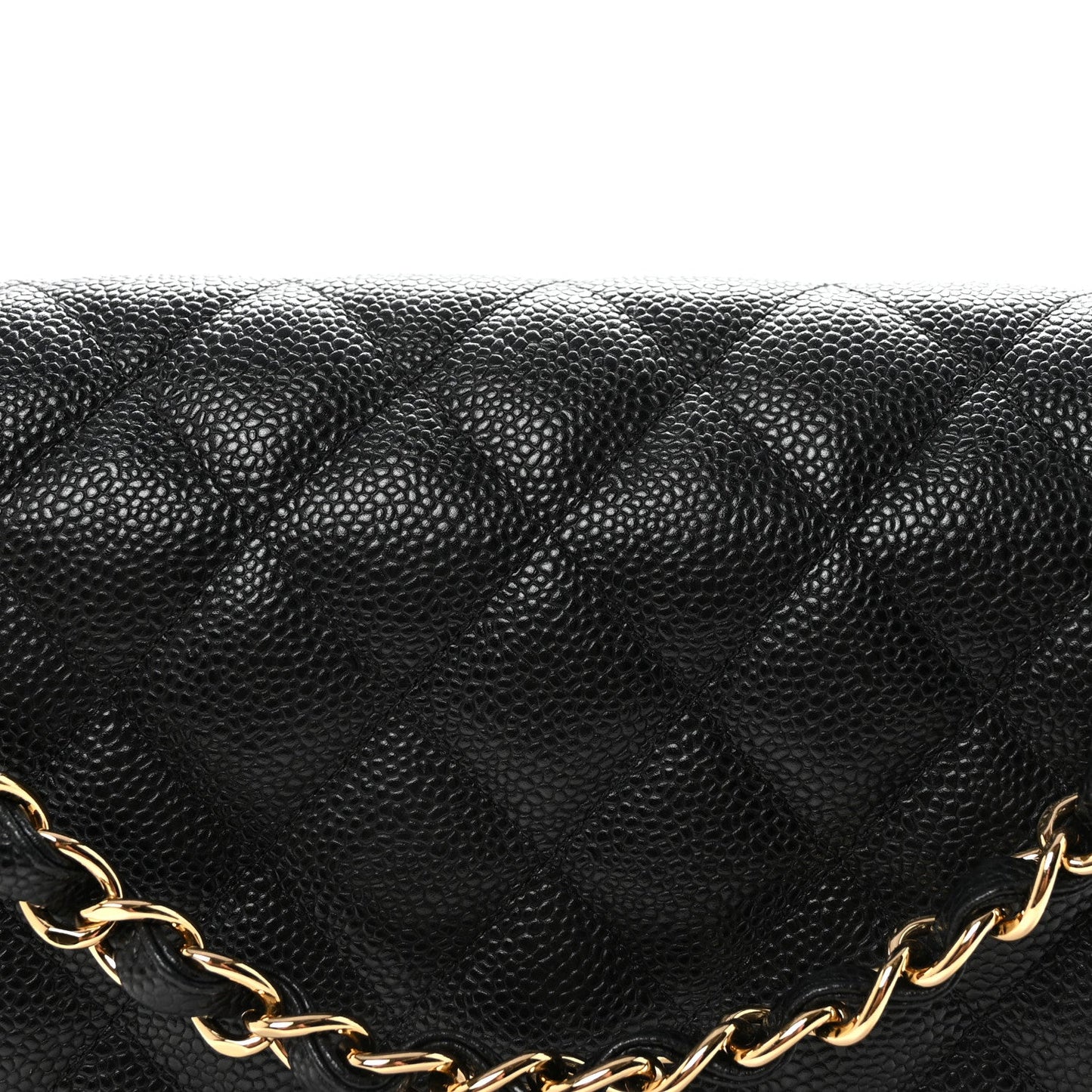 Caviar Quilted Jumbo Double Flap Black