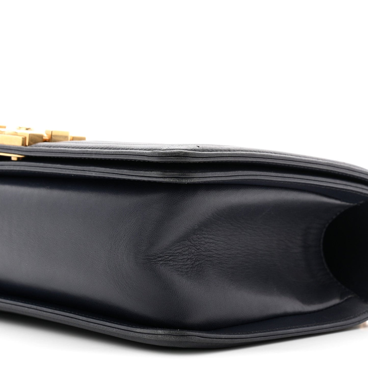 Lambskin Quilted Medium Boy Flap Navy