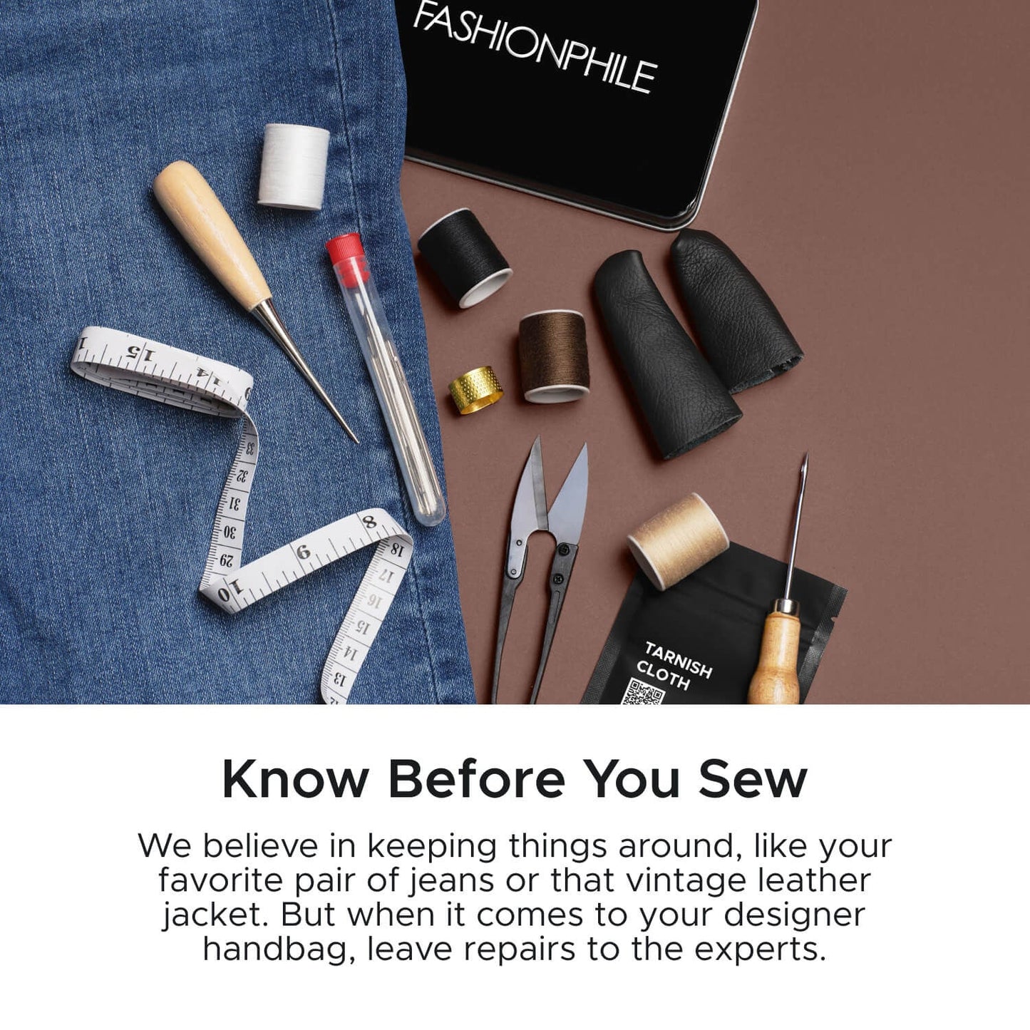 Mending & Repair Kit Black and brown.