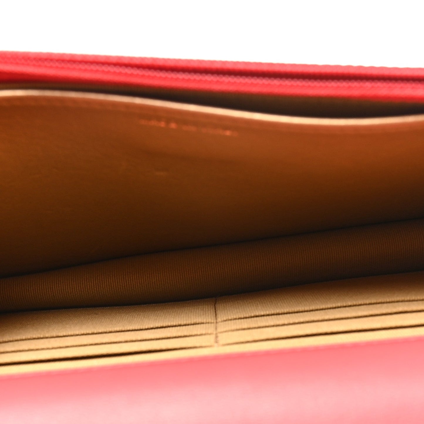 Lambskin Quilted CC Pearl Crush Wallet On Chain WOC  Red