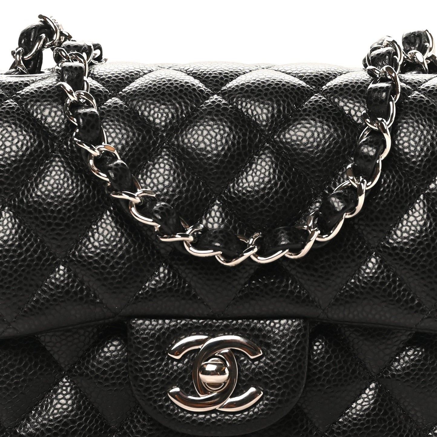 Caviar Quilted Mini Square Flap Black