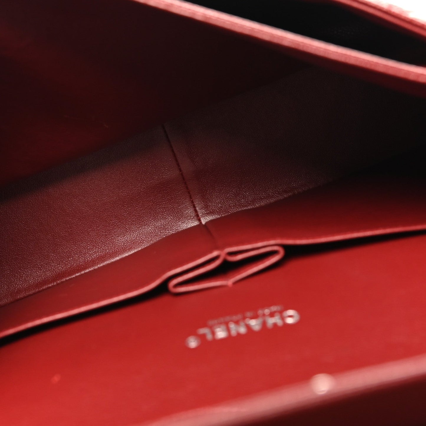 Caviar Quilted Maxi Double Flap Dark Red