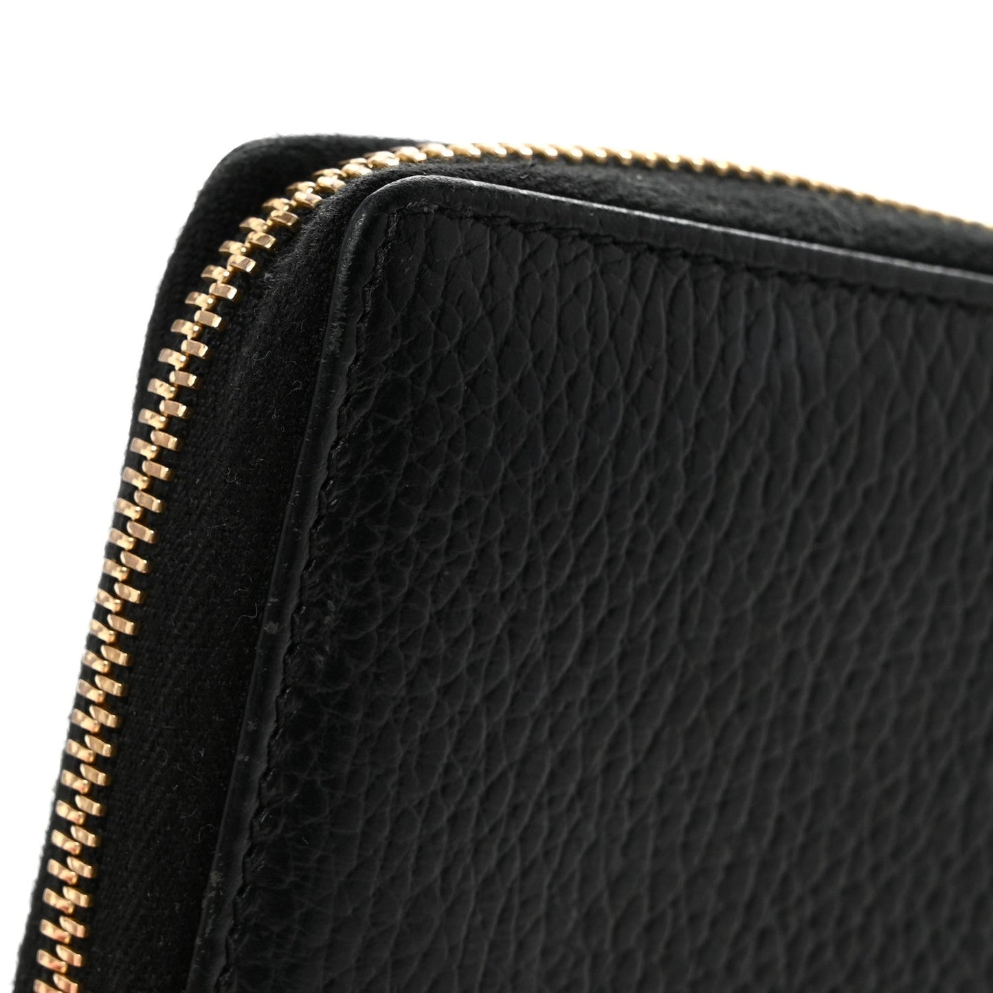 Dollar Calfskin GG Marmont Zip Around Wallet Black