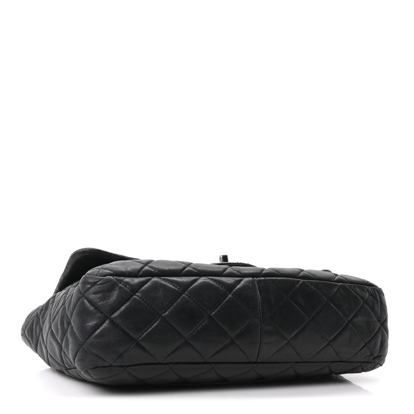 Lambskin Quilted Jumbo Single Flap Black