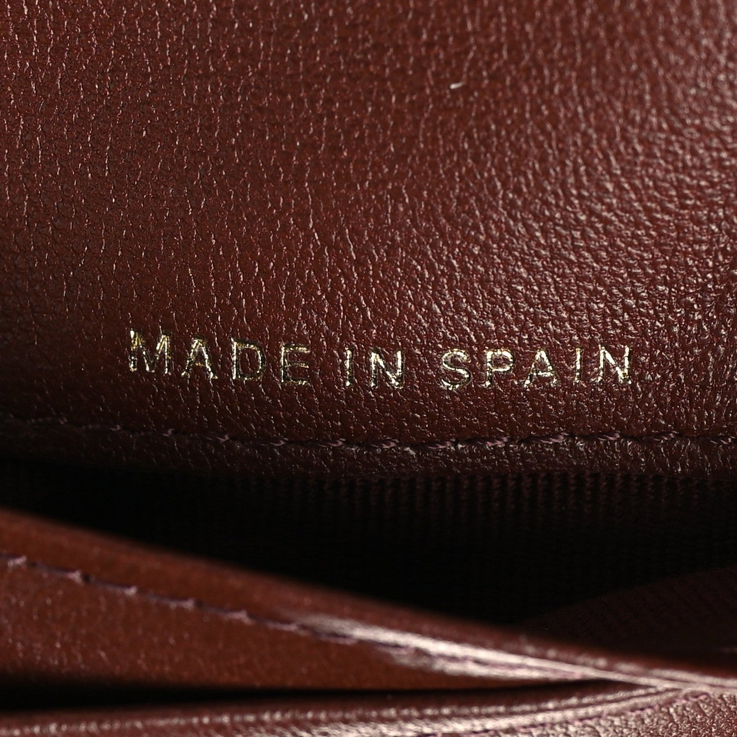 Goatskin Quilted Zip Wallet Burgundy