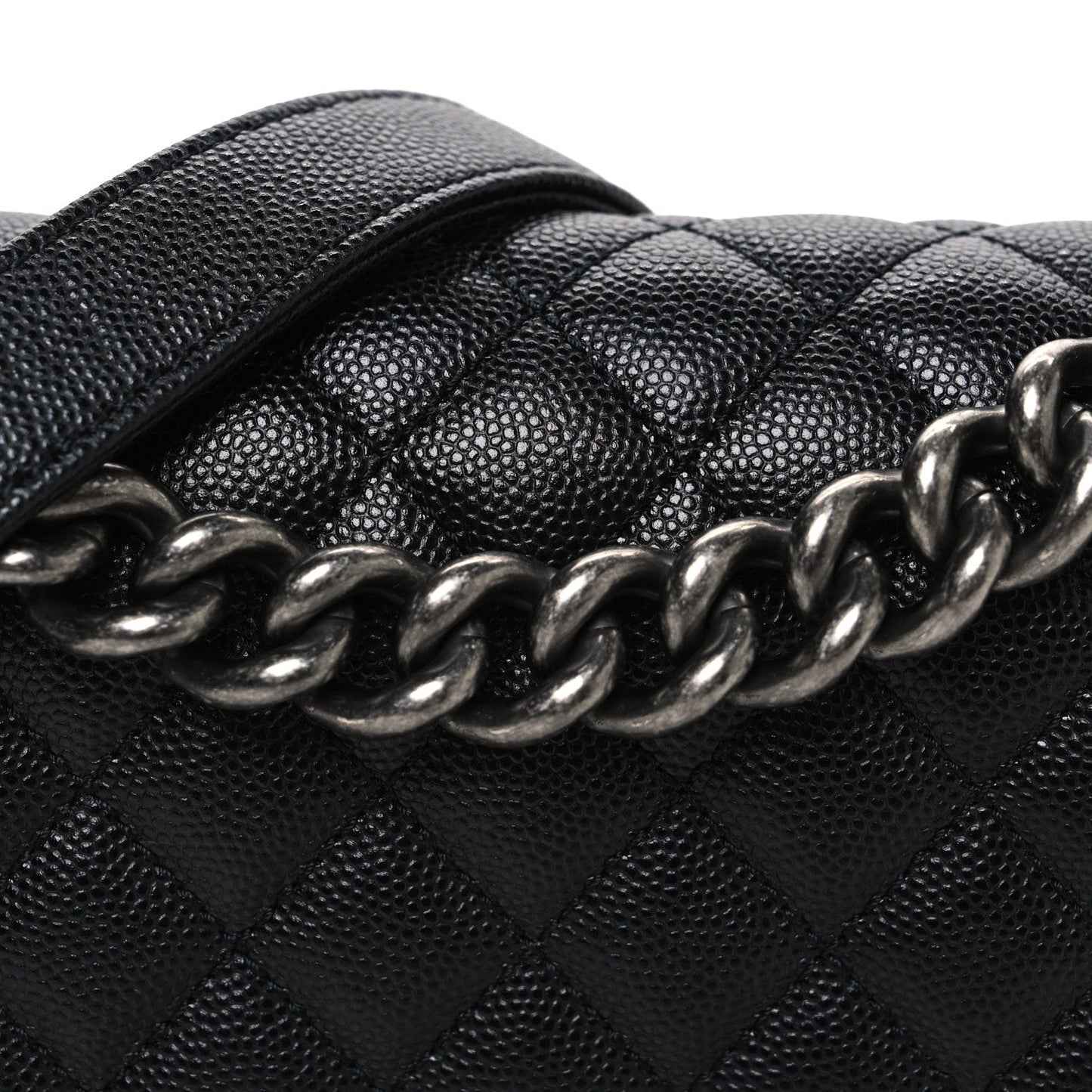 Caviar Quilted Small Boy Flap Black