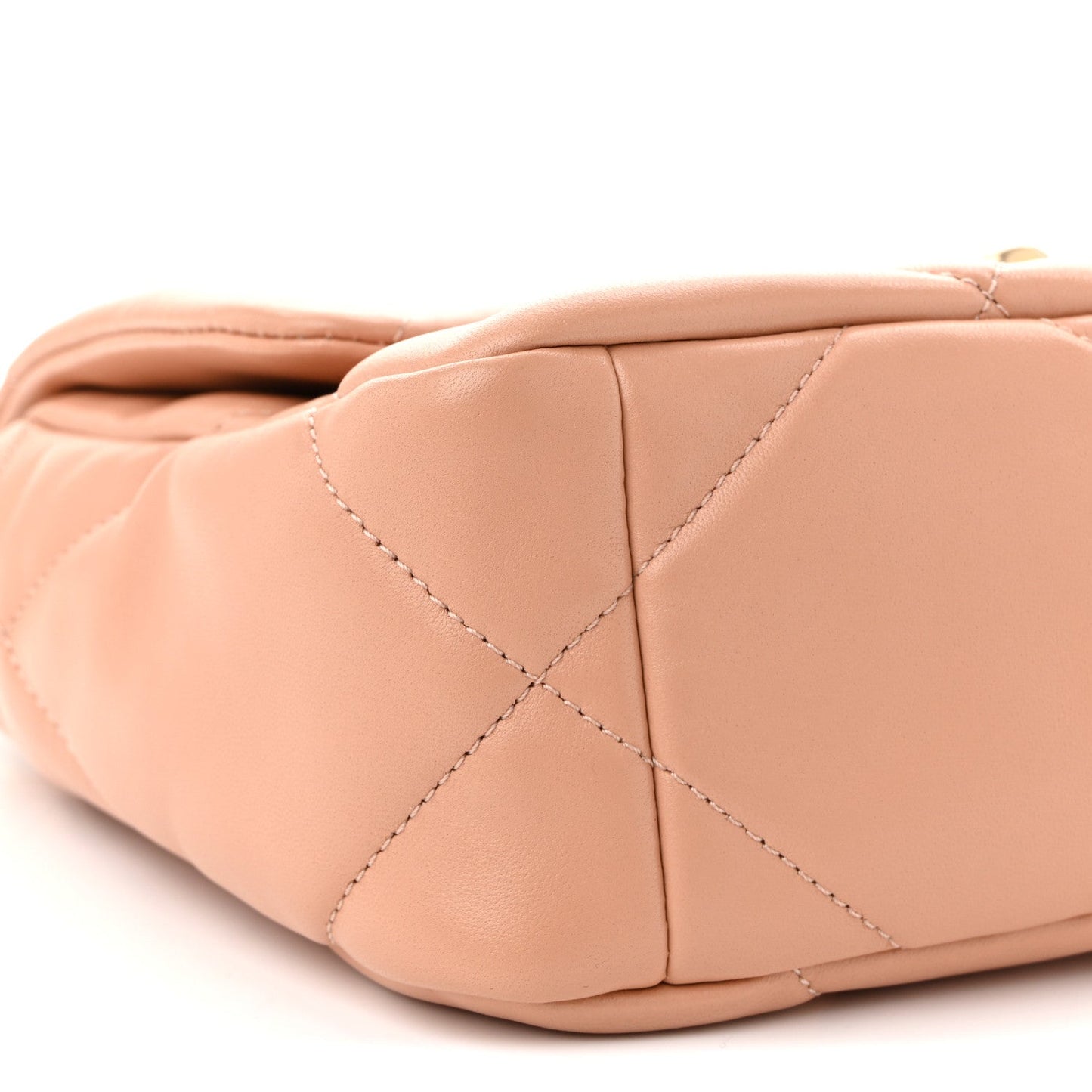 Lambskin Quilted Medium Chanel 19 Flap Beige