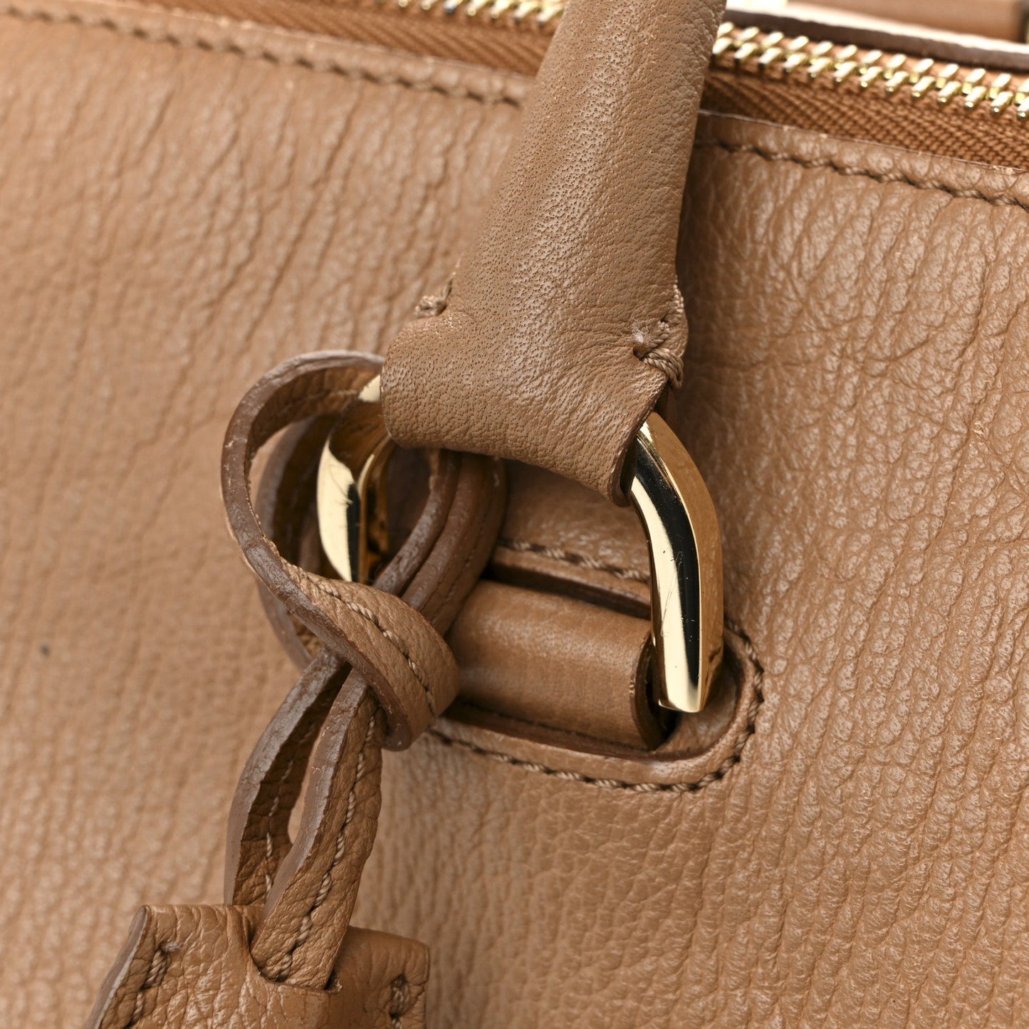 Glossy Goatskin Medium Del Rey Satchel Fudge