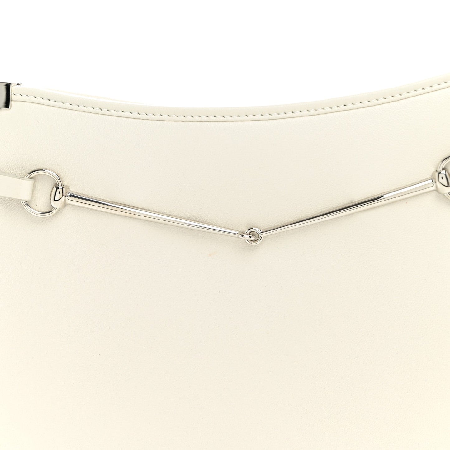 Calfskin Horsebit Slim Shoulder Bag White