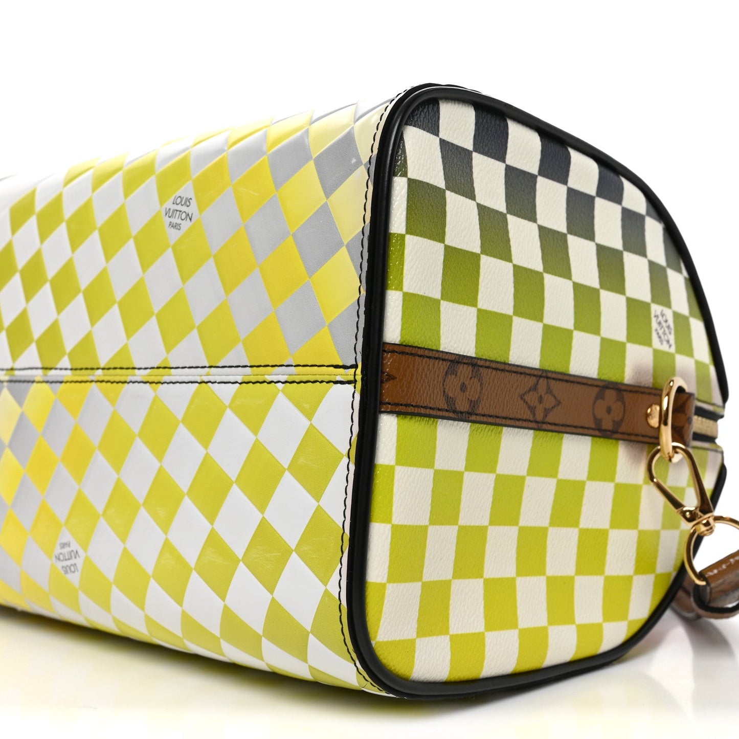 Epi Reverse Monogram Damier Race Speedy Bandouliere 30 Black Yellow