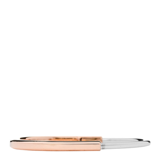 18K Rose White Gold Lock Narrow Bangle Bracelet