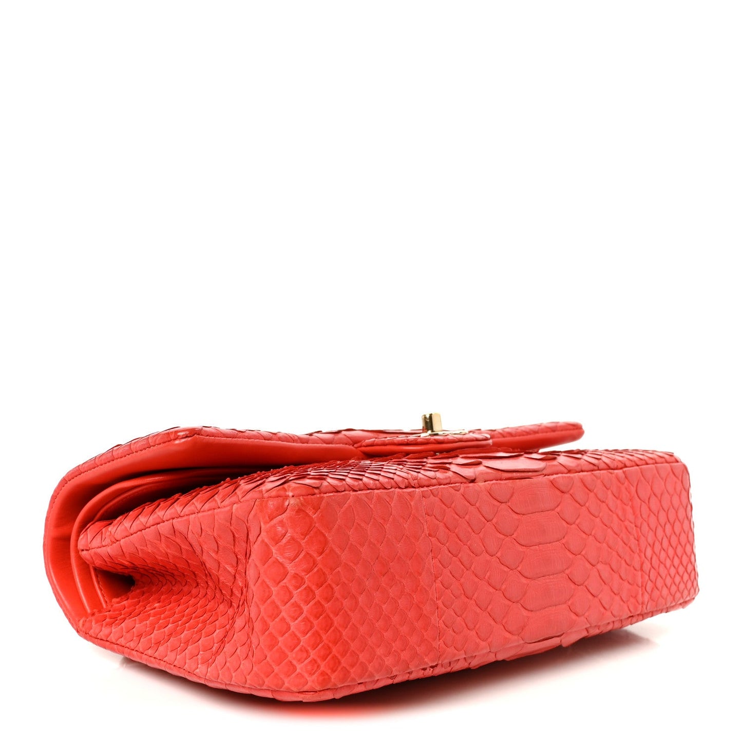 Snakeskin Medium Double Flap Red