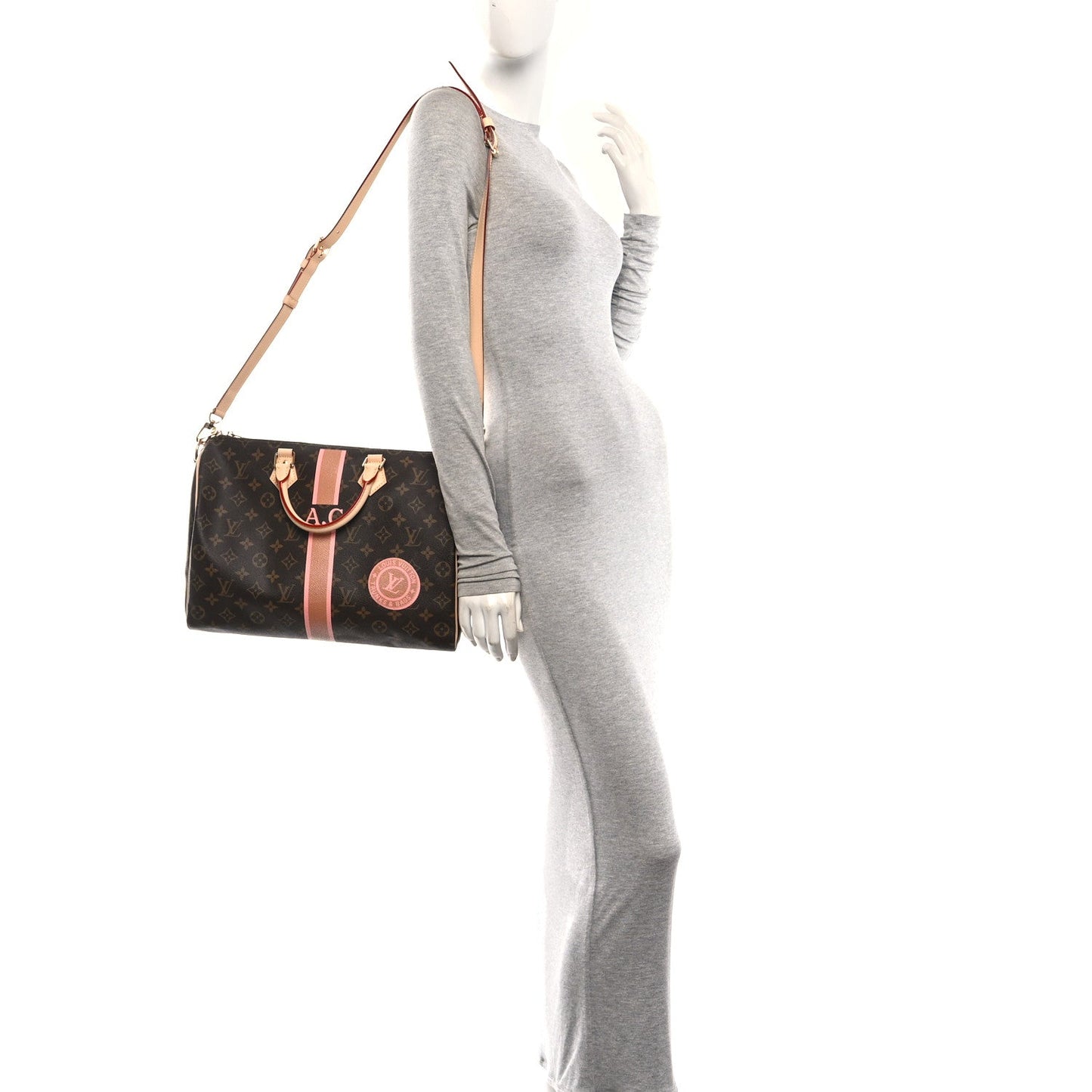 Mon Monogram Speedy Bandouliere 35 Light Pink Camel