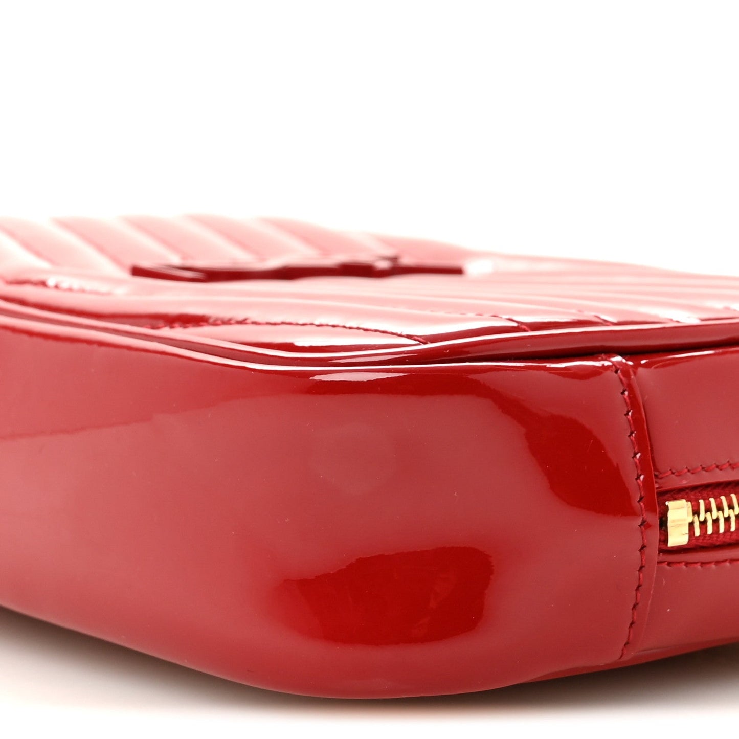 Patent Calfskin Matelasse Monogram Mini Lou Camera Bag Eros Red