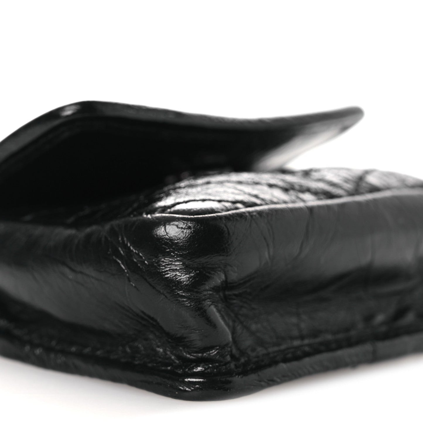 Crinkled Calfskin Matelasse Monogram Niki Airpods Holder Micro Bag Black