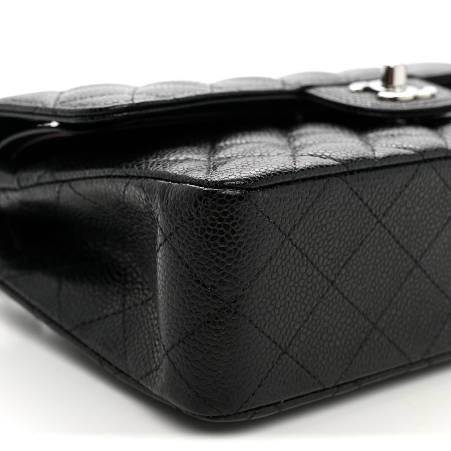 Caviar Quilted Small Double Flap Black