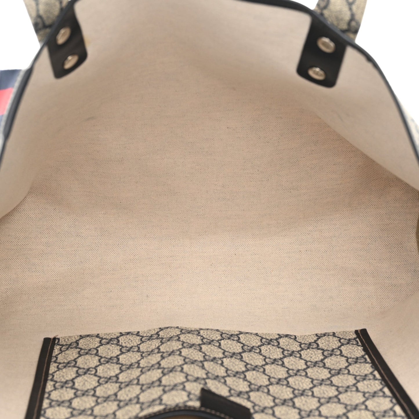 GG Plus Monogram Medium Signature Web Loop Tote Navy