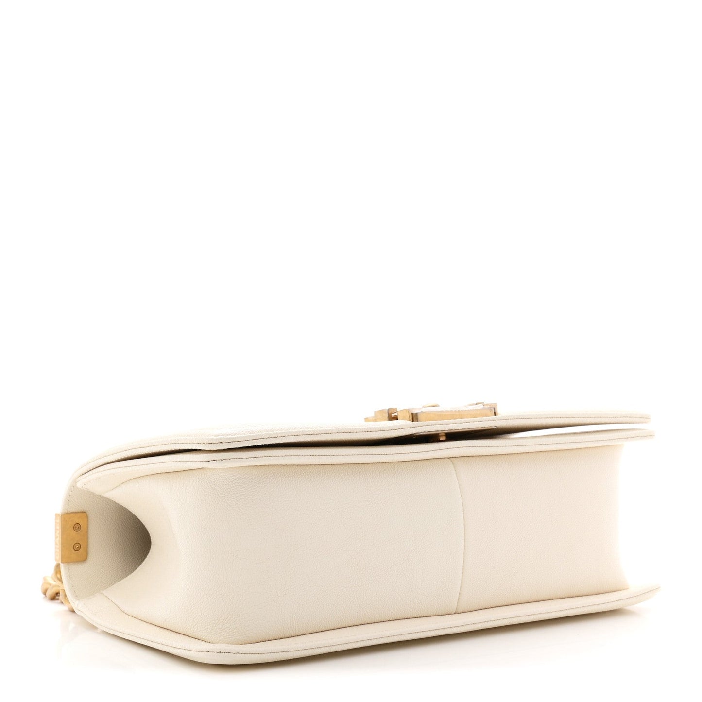 Caviar Quilted Medium Boy Flap White