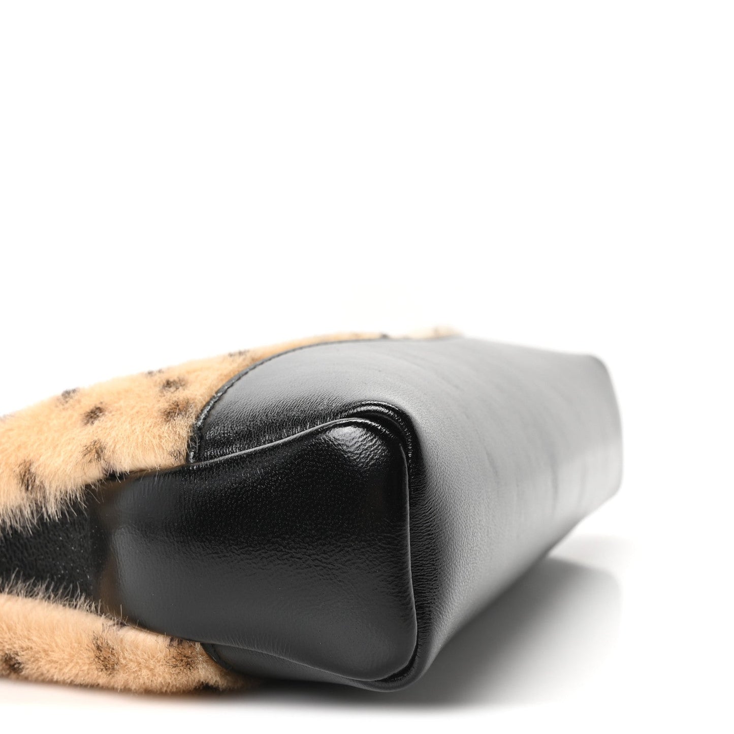 Shiny Lambskin Pony Hair Cheetah Printed Mini 31 Shopping Bag Light Beige Black