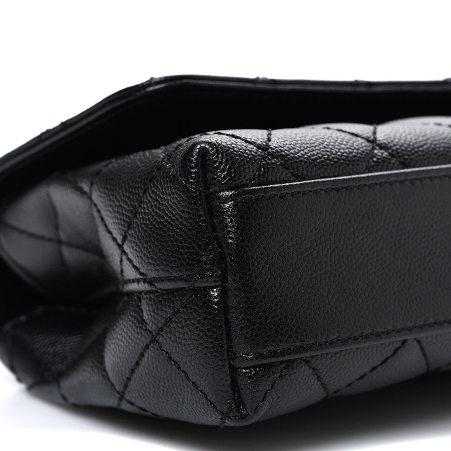 Caviar Quilted Maxi East West Coco Handle Flap Black Black Black