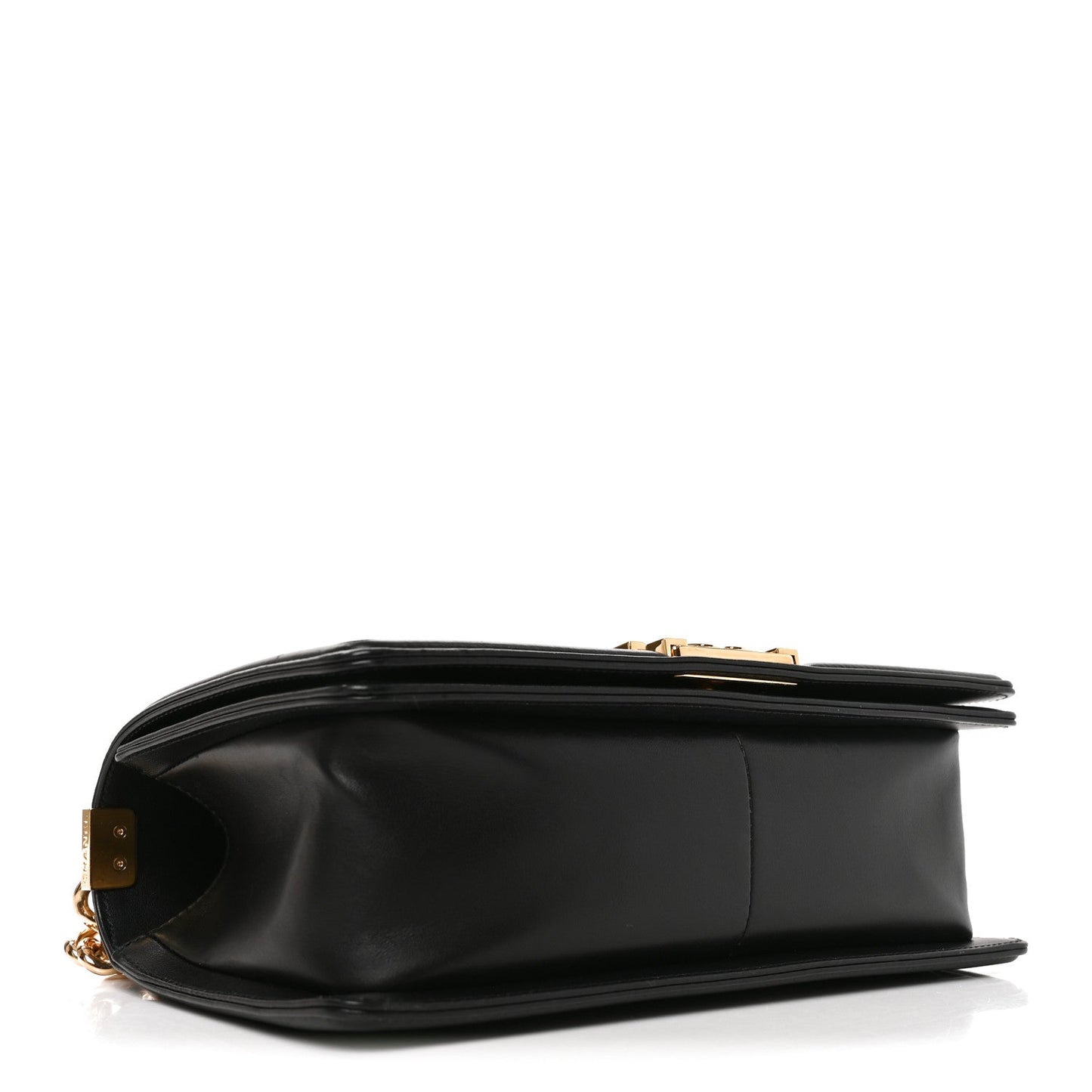 Lambskin Chevron Quilted Medium Boy Flap Black