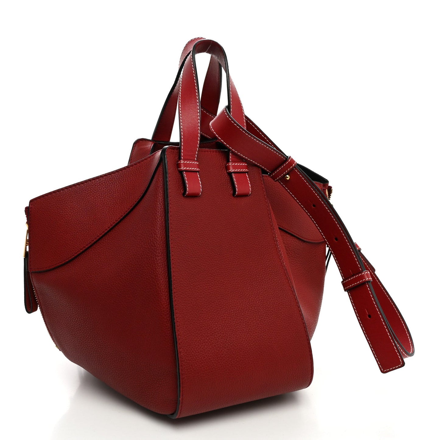 Grained Calfskin Small Hammock Shoulder Bag Raspberry