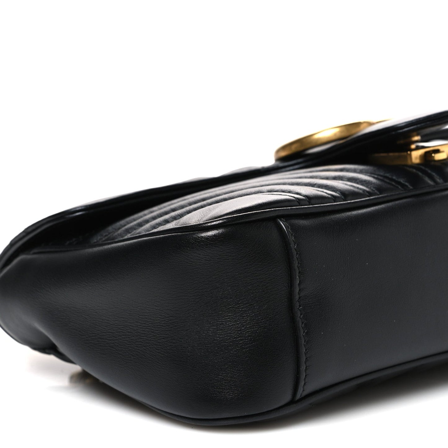 Calfskin Matelasse Small GG Marmont Shoulder Bag Black