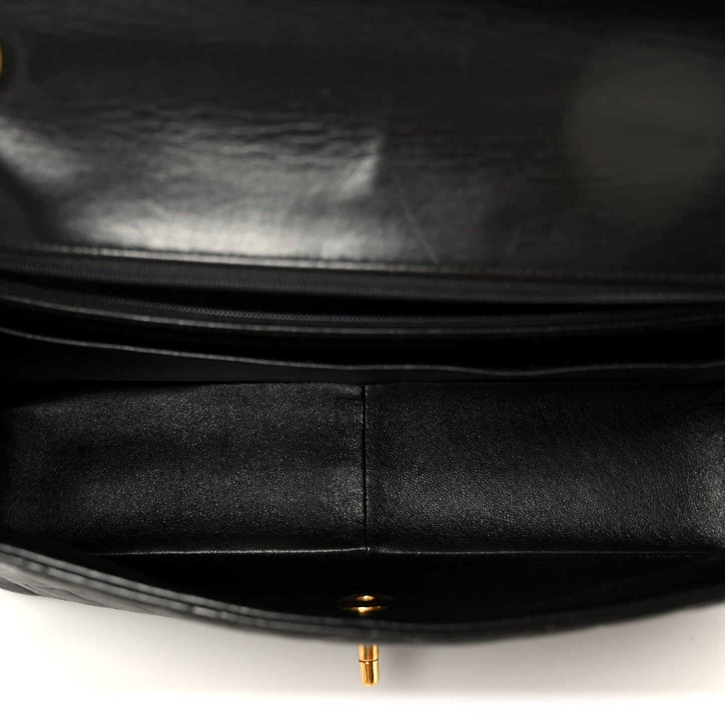 Lambskin Quilted Jumbo Single Flap Black