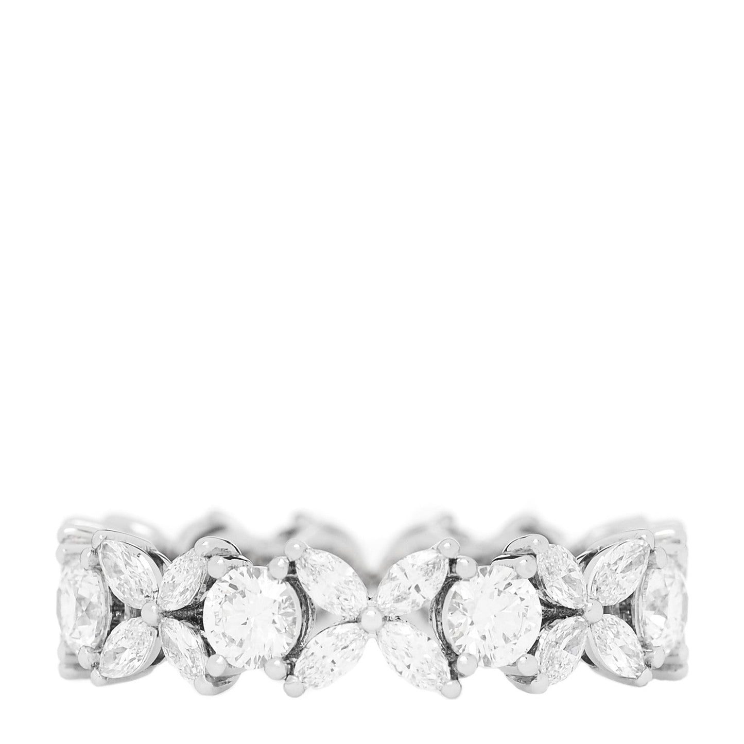 Platinum Diamond Victoria Alternating Band Ring 52 6