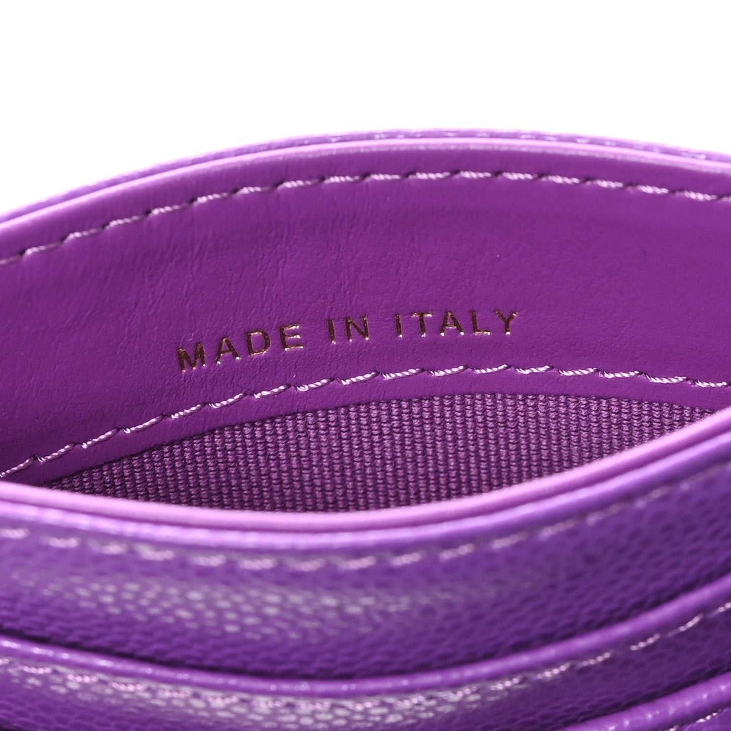 Caviar Quilted Card Holder Purple