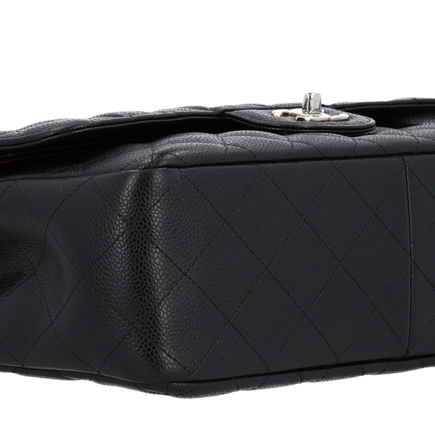 Caviar Quilted Jumbo Double Flap Black