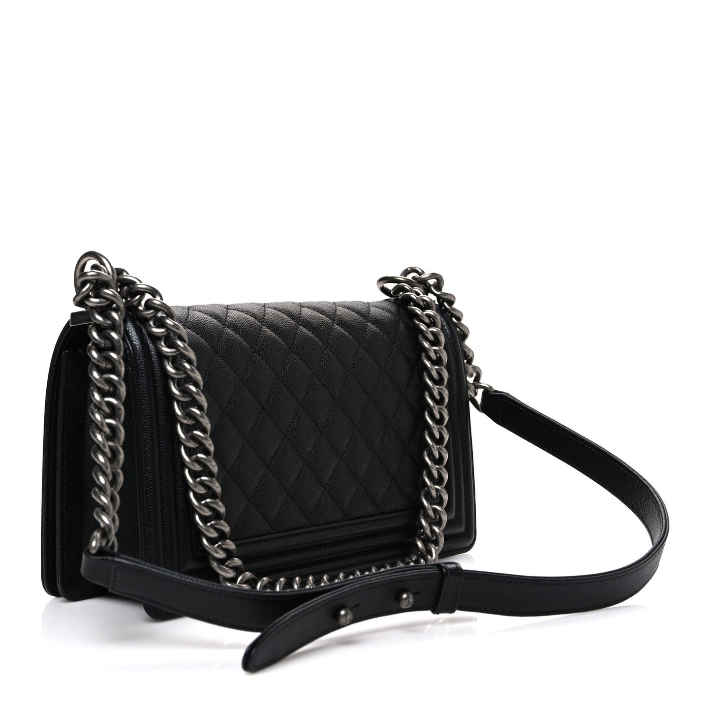 Caviar Quilted Medium Boy Flap Black