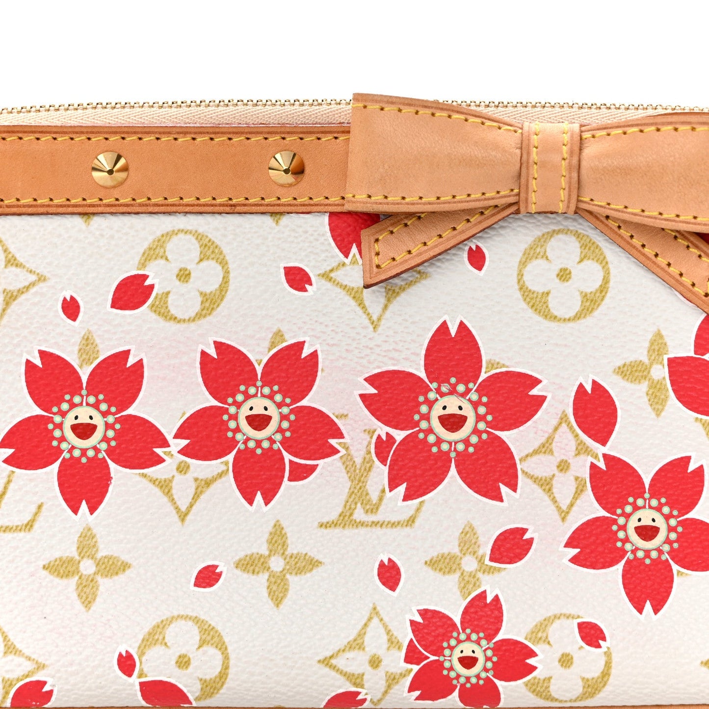 Monogram Cherry Blossom Pochette Accessories Red