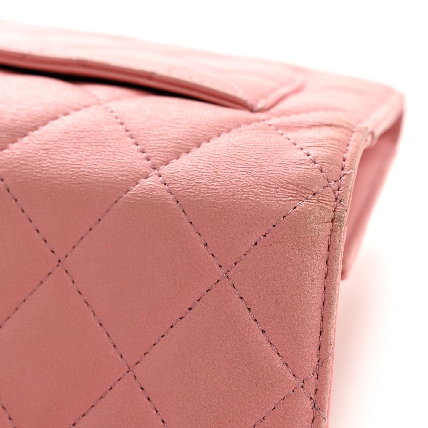 Lambskin Quilted Large Flap Wallet Pink