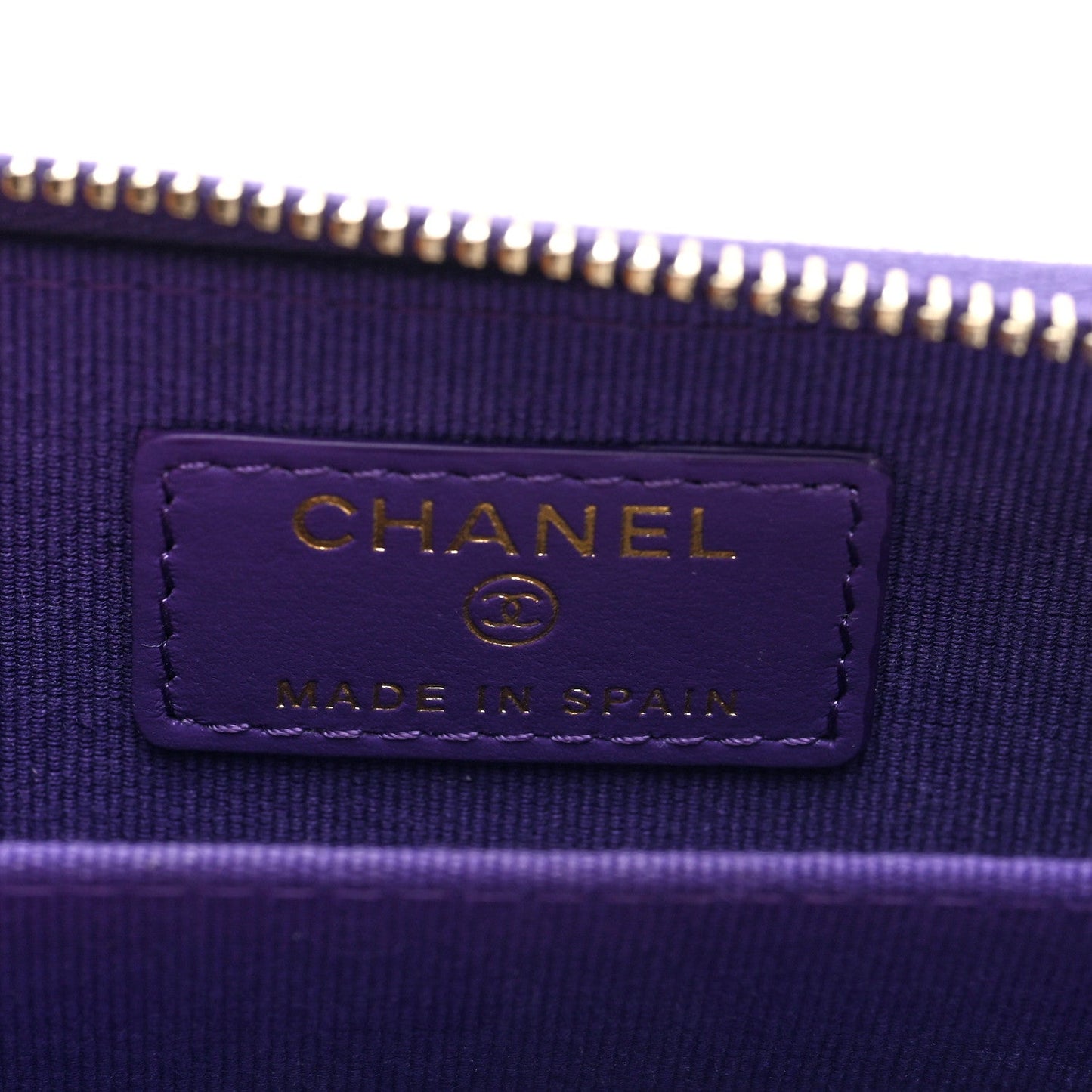 Caviar Quilted Zip Coin Purse Purple