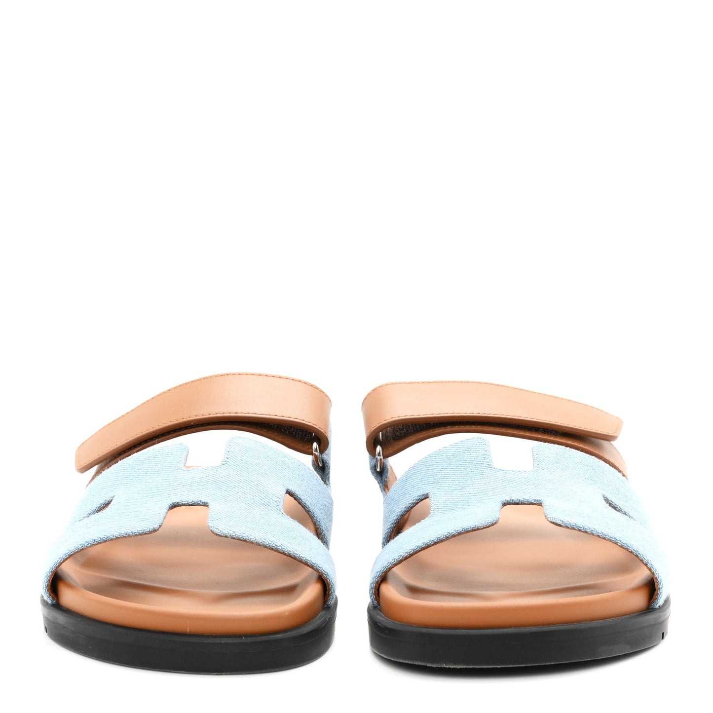 Denim Calfskin Womens Chypre Sandals 39 Bleu Clair Naturel