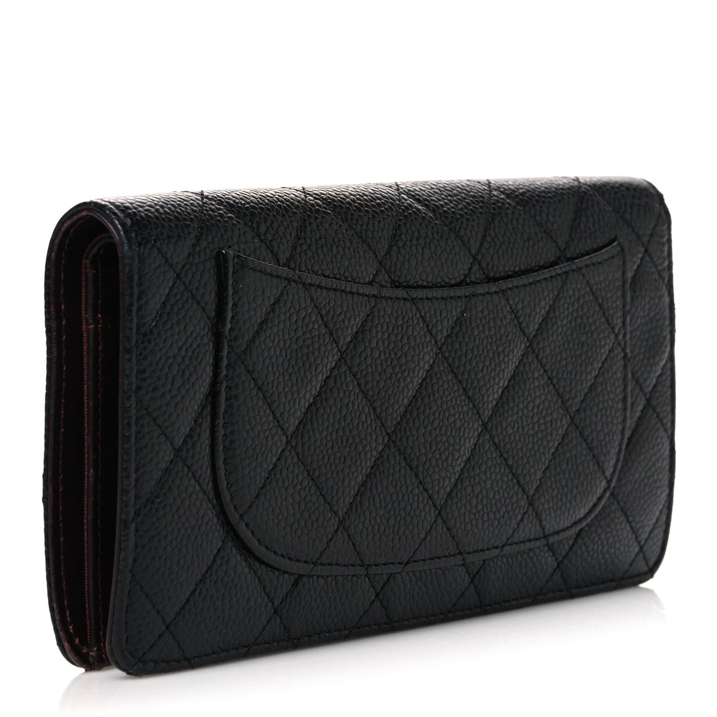 Caviar Quilted Yen Wallet Black